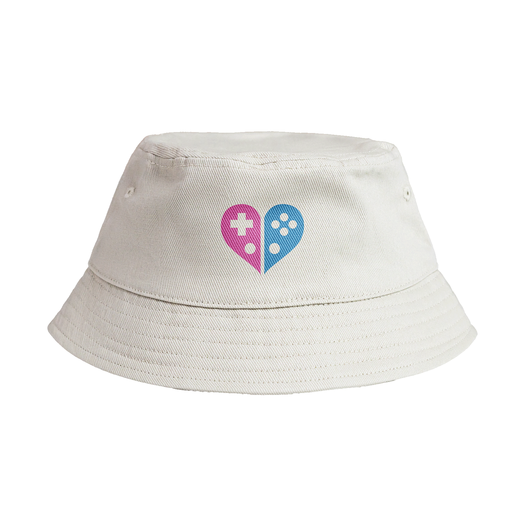 white bucket hat with idle cafe logo