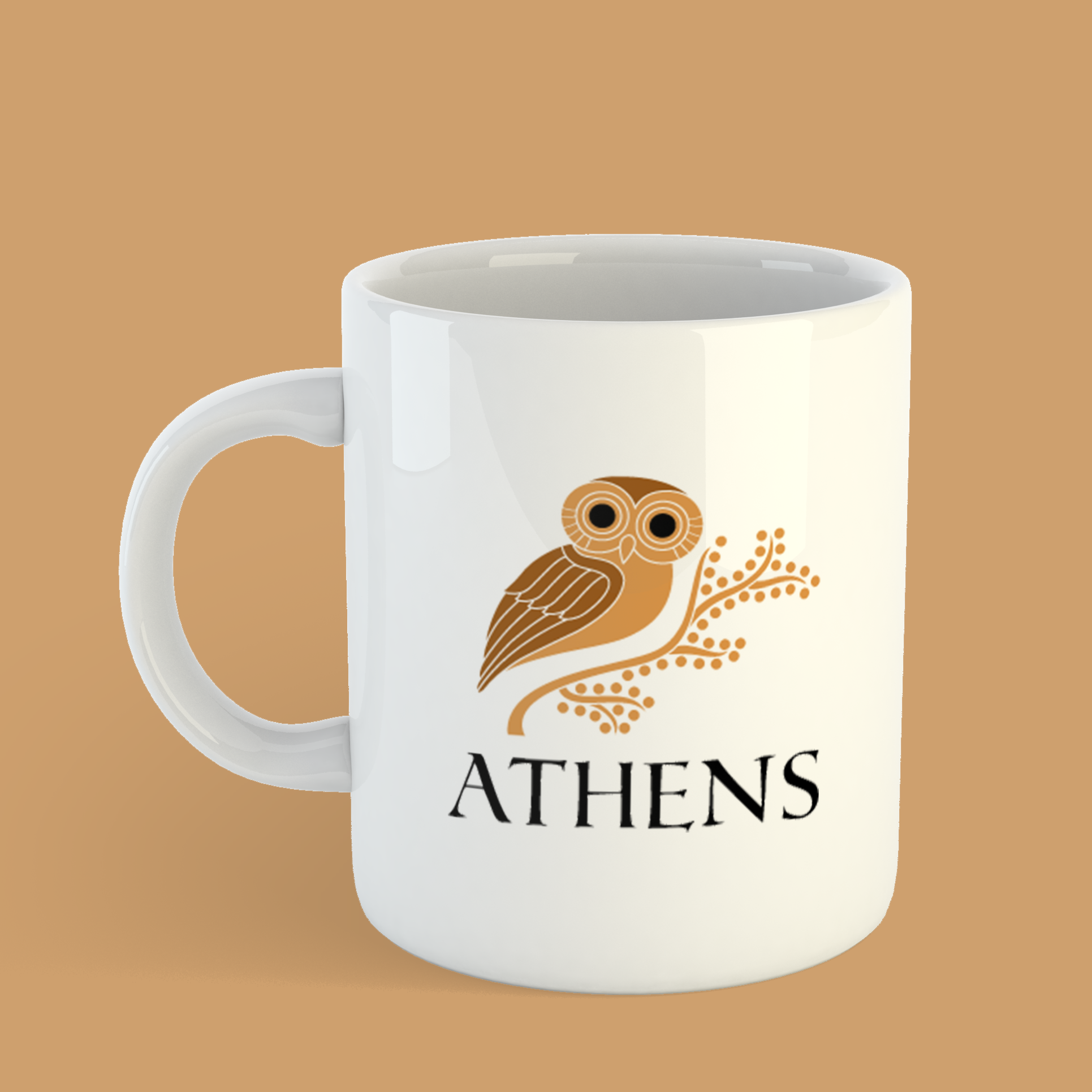 athens logo on mug