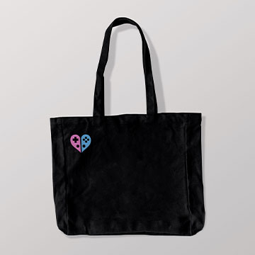 black tote bag with logo