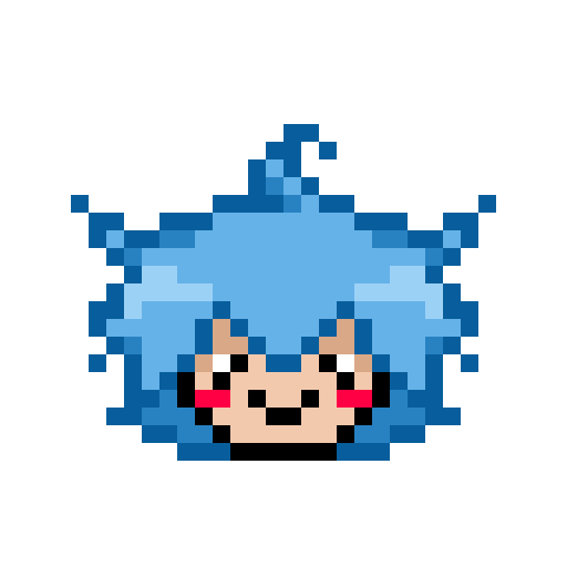 8bit blue-haired boy