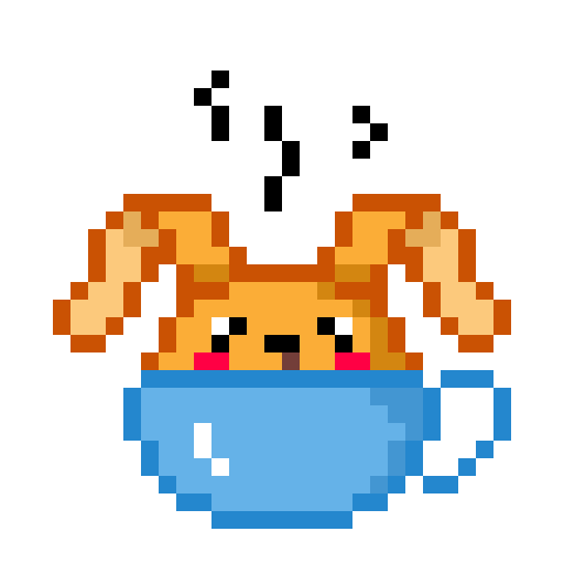 8bit coffee bunny