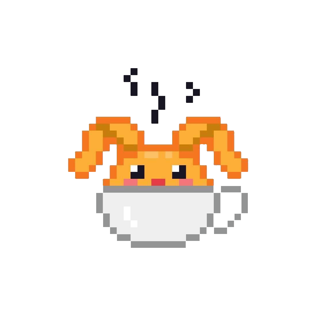 8bit orange coffee bunny