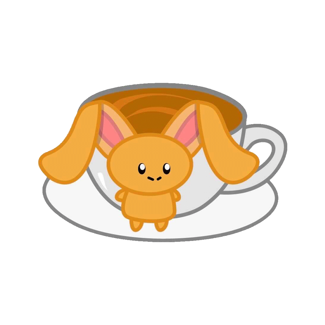 vector orange coffee bunny